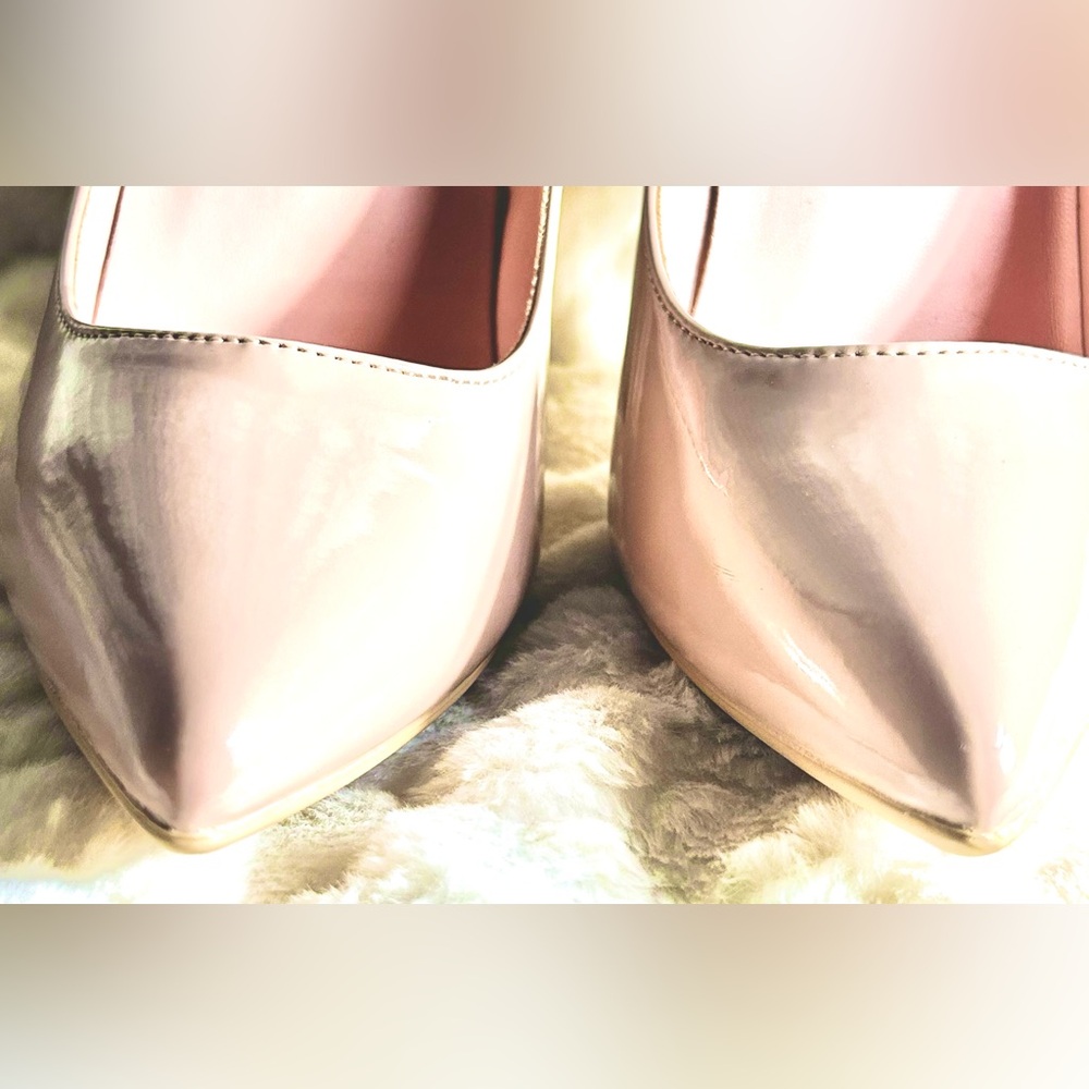 Genshuo Blush Nude Patent Leather pointed toe  Stiletto Heel women’s size 7 - Picture 8 of 9